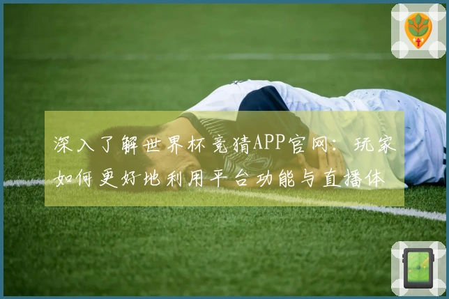 深入了解世界杯竞猜APP官网：玩家如何更好地利用平台功能与直播体验